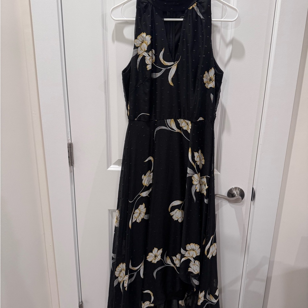 WHBM Elegant Black Floral Women's Dress